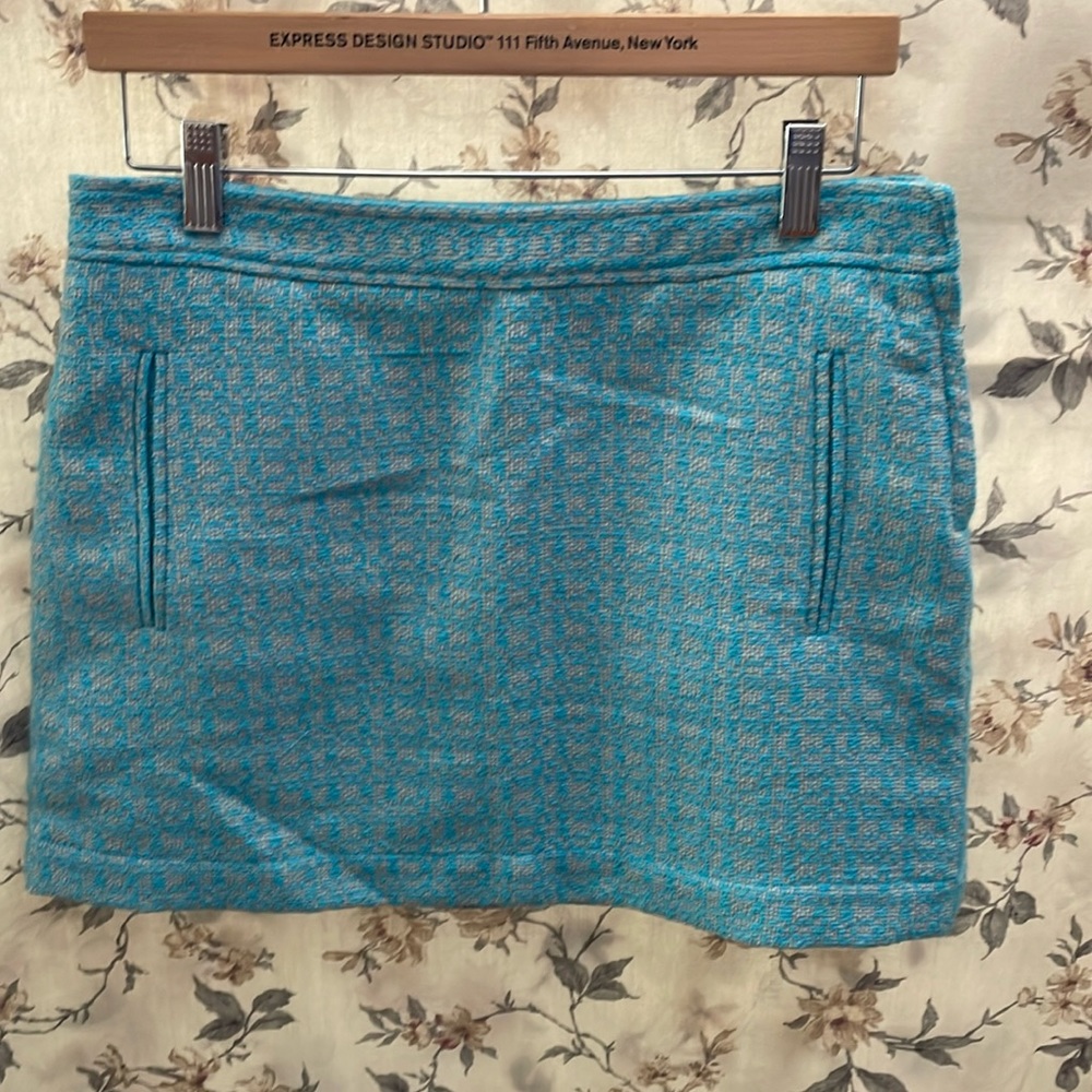 Q  Mack Blue Misses Mini Skirt Size S 6-8  Lagoon Combo New NWT